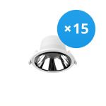 Multipack 15x Noxion Downlight LED Apollo 9W 1100lm 60D - 840 Bianco Freddo | 145mm - Ritaglio 120mm - Alu Riflettore - UGR <19
