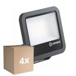 Multipack 4x Ledvance Proiettore LED Aluminium Nero 69W 9150lm 100D - 830 Luce Calda -  | IP66 - Simmetrico