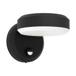 Eglo Luce Da Parete Fornaci Acciaio Nero 3W 320lm - 830 Luce Calda -  | IP65 - Sensore Di Movimento
