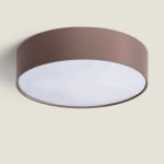 Bright Choice Lampada Da Soffitto A LED Il Giro Tessuto Marrone | 500mm - Adatto per 3x E27 – Max 40W
